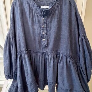 We The Free Navy Textured Top